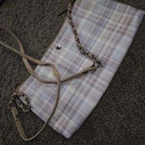 Elliott Lucca Lavender Plaid Crossbody Bag